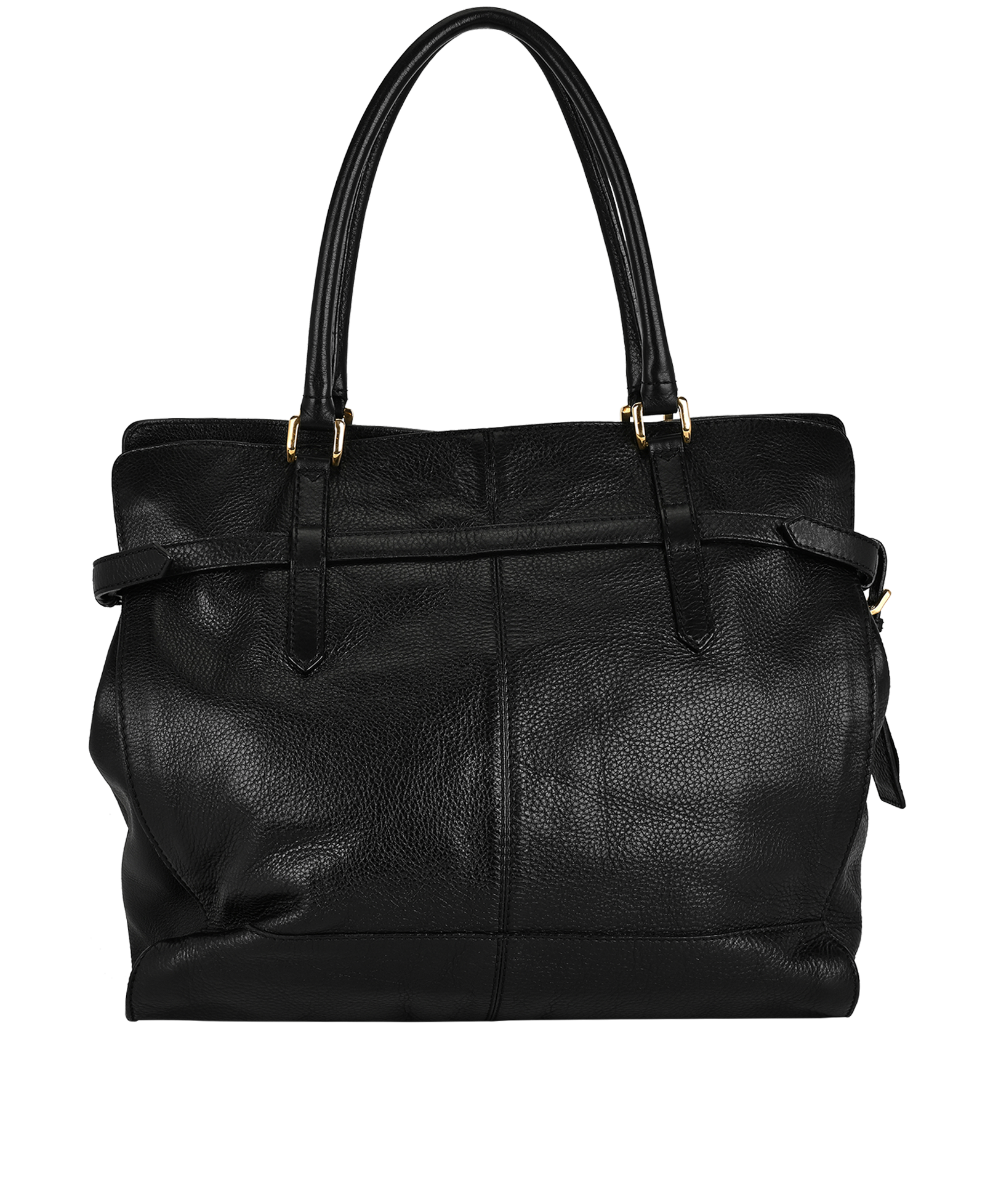 Buckles Detail Tote, &pound;295, Handbags, Black, Leather, Back view